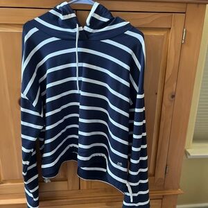 Southern Tide Navy and White Striped Hoodie